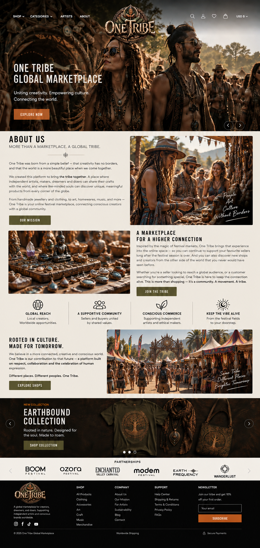 Preview of the About Us page